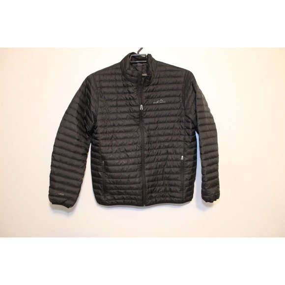 Eddie Bauer MicroLight 650 Down Fill Puffer Jacket Black Men's Size Large H14147 - Picture 2 of 10